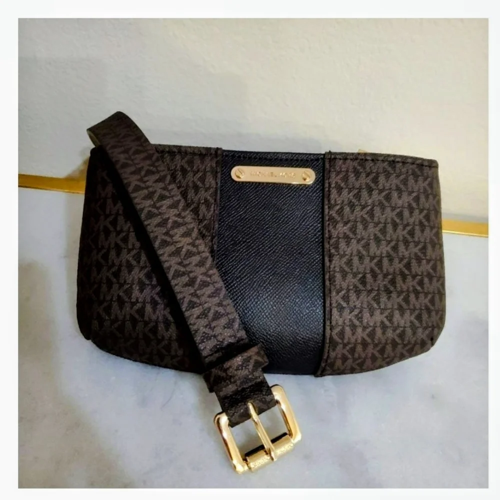 Michael Kors Brown Monogram Crossbody Bag